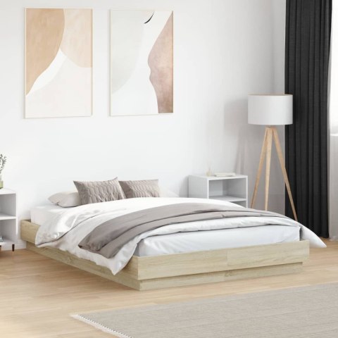 Rama łóżka z oświetleniem LED, dąb sonoma, 120x190 cm