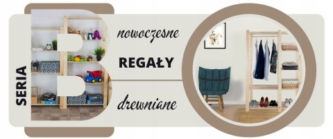 Regał na książki zabawki drewniany 150X80X38 4p