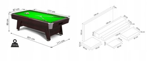 Bilard 6ft Radley Diamond MDF sonoma j. CT