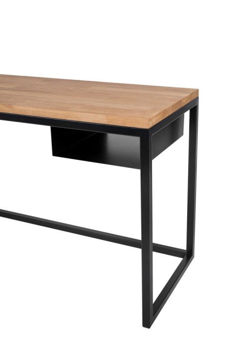Biurko loftowe stal Livio czarne 120cm x 50cm dąb