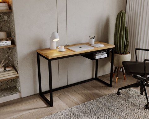 Biurko loftowe stal Livio czarne 120cm x 50cm dąb