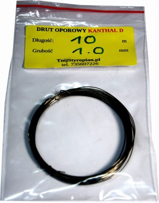 Drut oporowy KANTHAL D 1,0 mm 10 m