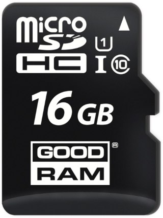 KARTA PAMIĘCI microSD GOODRAM UHS1 CL10 16GB ADAPTER 100MB