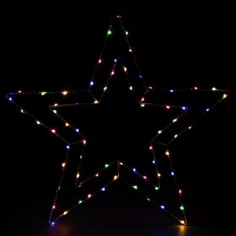 NEXOS Dekoracja LED świąteczna, srebrna gwiazda, 50 cm