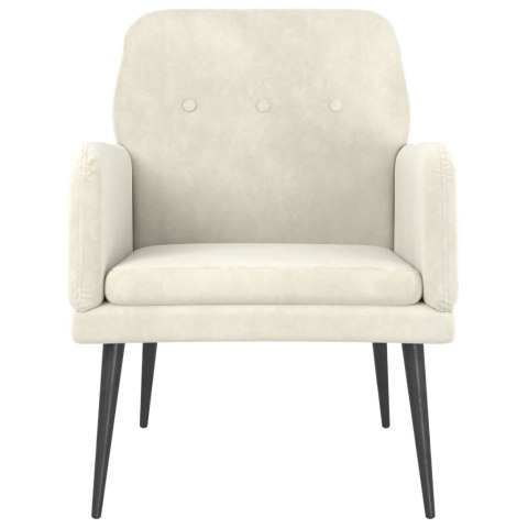 Fotel, kremowy, 62x79x79 cm, obity aksamitem
