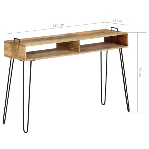 Stolik typu konsola z litego drewna mango, 115 x 35 x 76 cm