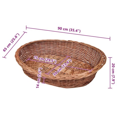 Wiklinowy kosz/legowisko dla psa, naturalne, 90 cm