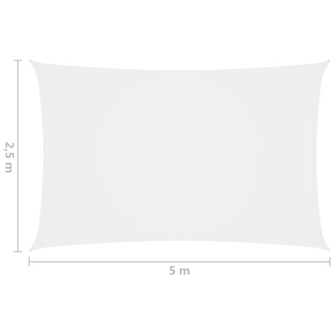 Prostokątny żagiel ogrodowy, tkanina Oxford, 2,5x5 m, biały