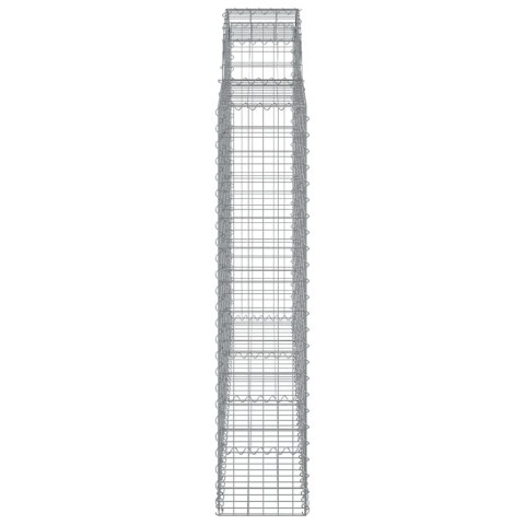 Kosze gabionowe, 15 szt, 200x30x140/160cm, galwanizowane żelazo