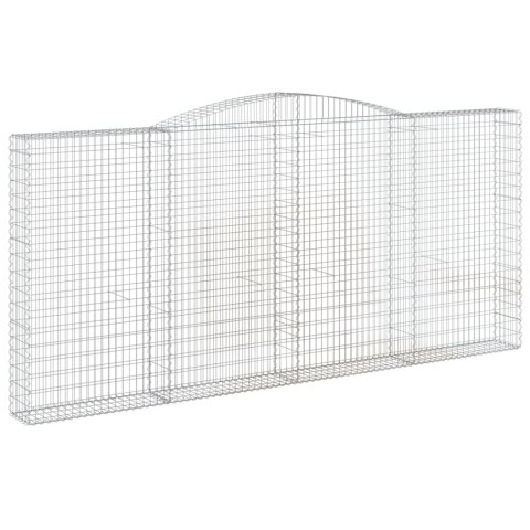 Kosze gabionowe, 9 szt, 400x30x180/200 cm, galwanizowane żelazo