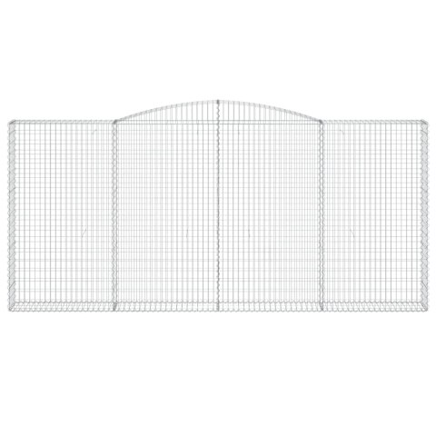 Kosze gabionowe, 9 szt, 400x30x180/200 cm, galwanizowane żelazo