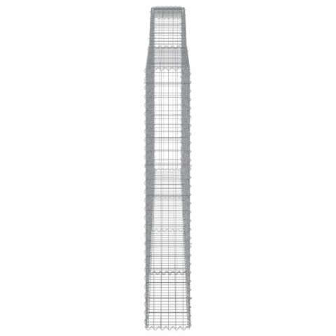 Kosze gabionowe, 9 szt, 400x30x180/200 cm, galwanizowane żelazo
