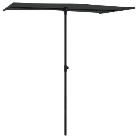 Parasol ogrodowy na słupku aluminiowym, 180x110 cm, czarny