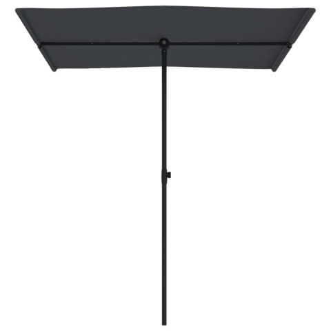 Parasol ogrodowy na słupku aluminiowym, 180x110 cm, czarny