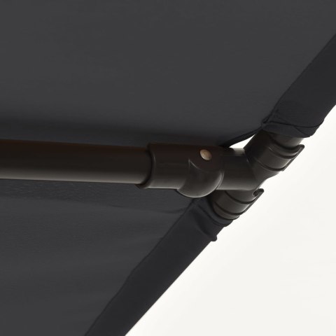 Parasol ogrodowy na słupku aluminiowym, 180x110 cm, czarny