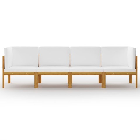 4-osobowa sofa ogrodowa z poduszkami, lite drewno akacjowe