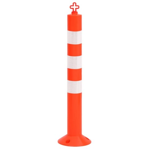 Słupki drogowe, 10 szt., z łańcuchem, 75 cm, PE