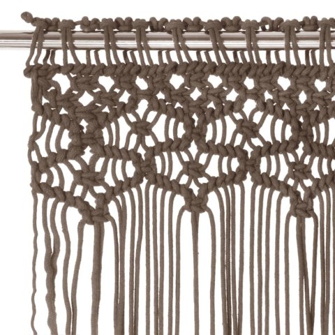 Zasłona z makramy, kolor taupe, 140 x 240 cm, bawełna