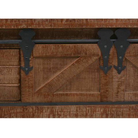 Stolik konsola, lite drewno jodłowe, 131x35,5x75 cm, brązowy