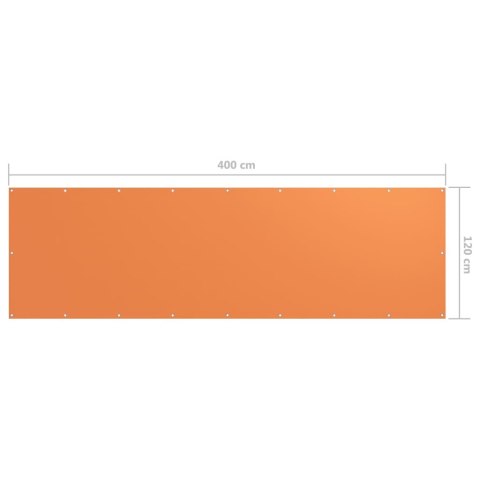 Parawan balkonowy, pomarańczowy, 120x400 cm, tkanina Oxford