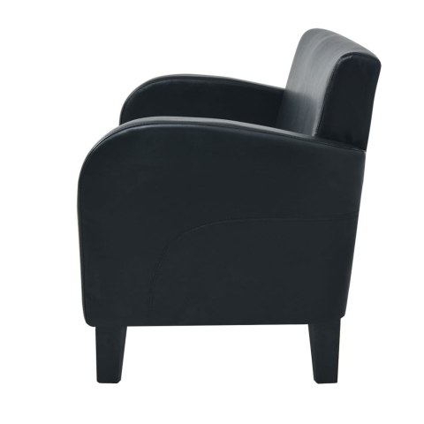 Sofa 2-osobowa, sztuczna skóra, czarna