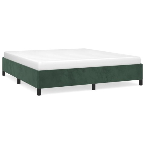 Rama łóżka, ciemnozielona, 180x200 cm, tapicerowana aksamitem