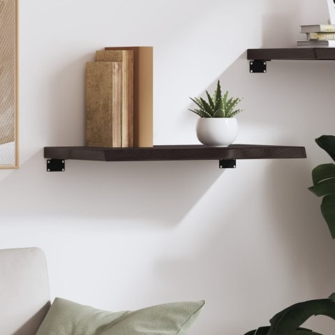 Półka, ciemnobrązowa, 60x40x(2-4) cm, wykończone drewno dębowe