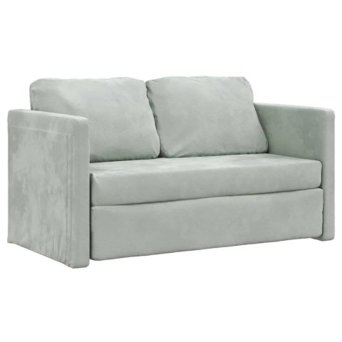 Sofa podłogowa 2-w-1, jasnoszara, 122x204x55 cm, aksamit