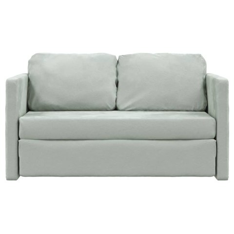 Sofa podłogowa 2-w-1, jasnoszara, 122x204x55 cm, aksamit