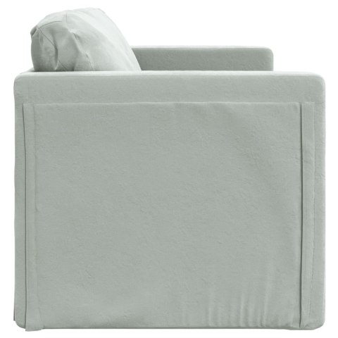 Sofa podłogowa 2-w-1, jasnoszara, 122x204x55 cm, aksamit