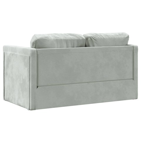 Sofa podłogowa 2-w-1, jasnoszara, 122x204x55 cm, aksamit