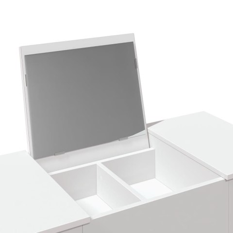 Toaletka z lustrem, biała, 100x45x76 cm