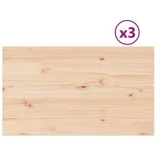 Blaty do stolika, 3 szt., 80x47x2,5 cm, prostokątne, sosnowe