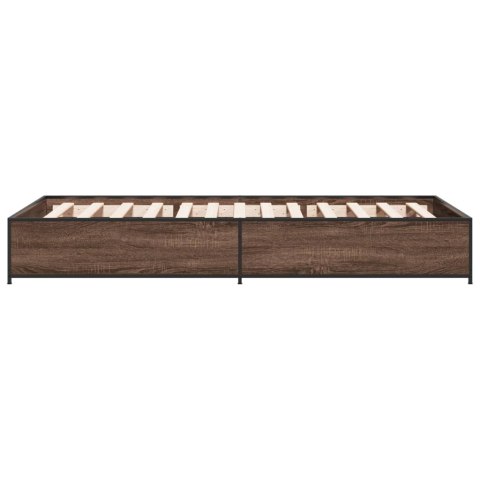 Rama łóżka, brązowy dąb, 100x200 cm, materiał drewnopochodny
