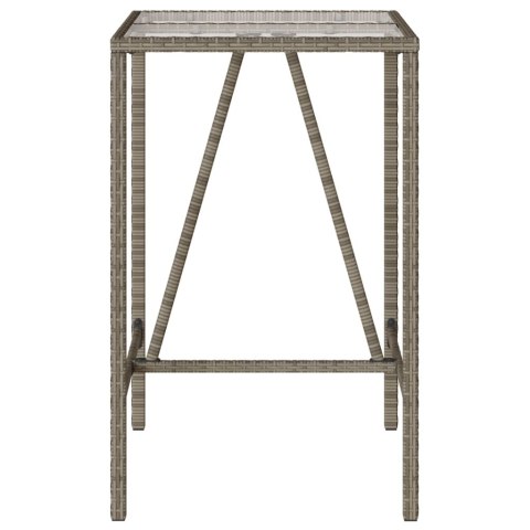 Ogrodowy stolik barowy, szary, 70x70x110 cm, polirattan
