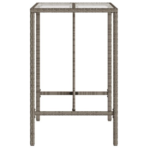 Ogrodowy stolik barowy, szary, 70x70x110 cm, polirattan