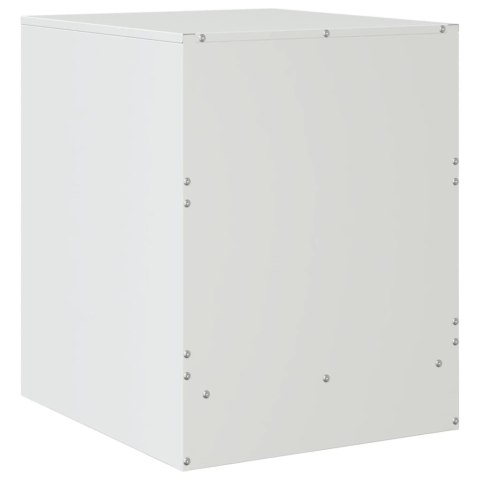 Szafki nocne, 2 szt., białe, 34,5x39x44 cm, stal