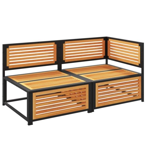Sofa ogrodowa z poduszkami, 2-osobowa, lite drewno akacjowe