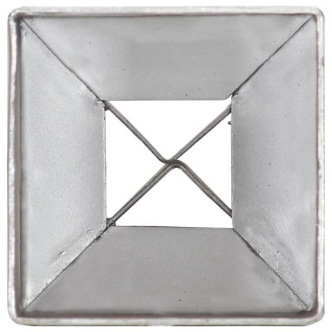 Kołki gruntowe, 6 szt., srebrne, 7x7x75 cm, stal galwanizowana