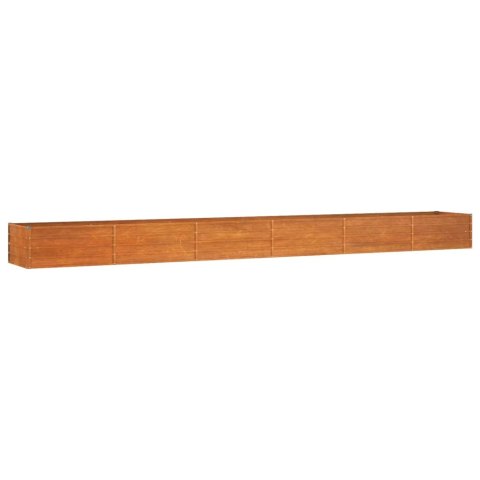 Podwyższona donica, rdzawa, 600x80x45 cm, stal kortenowska