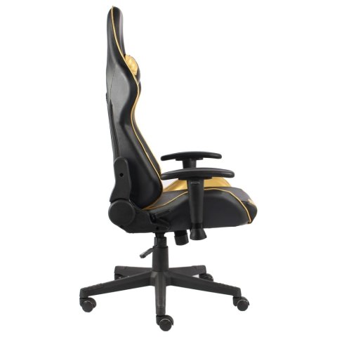 Obrotowy fotel gamingowy, złoty, PVC