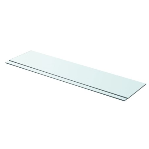 Półki, 2 szt., panel z bezbarwnego szkła, 90 x 20 cm