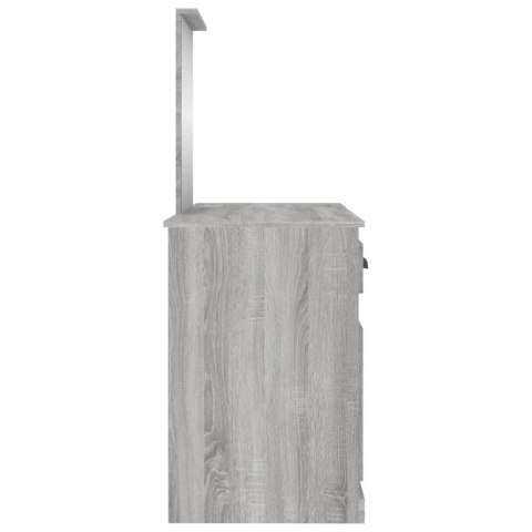 Toaletka z lustrem, szary dąb sonoma, 130x50x132,5 cm