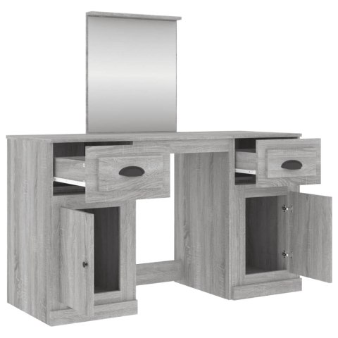 Toaletka z lustrem, szary dąb sonoma, 130x50x132,5 cm