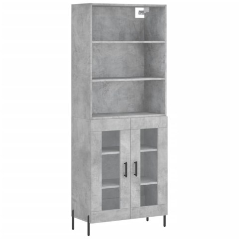 Witrynka, szarość betonu 69,5x34x180 cm materiał drewnopochodny