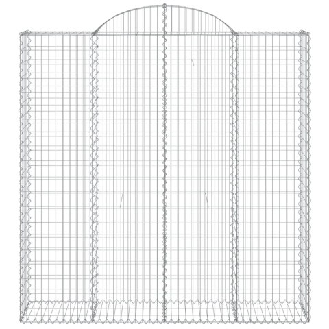 Kosze gabionowe, 8 szt, 200x50x200/220 cm, galwanizowane żelazo