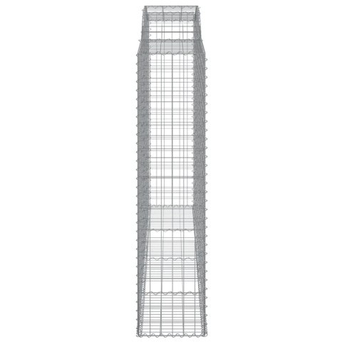 Kosze gabionowe, 5 szt, 300x50x200/220 cm, galwanizowane żelazo