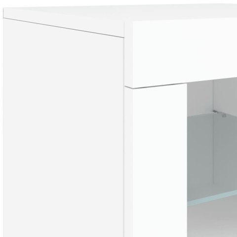 Szafki z LED, 2 szt., białe, materiał drewnopochodny