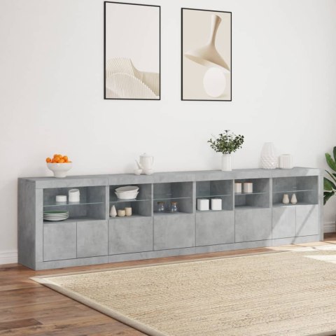 Szafka z oświetleniem LED, szarość betonu, 283x37x67 cm