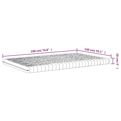 Materac piankowy, biały 140x190 cm, 7-strefowy, twardość 20 ILD